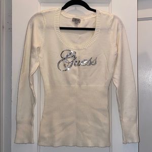 Guess sweater cream with silver sequins